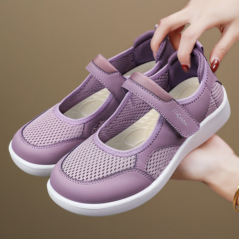 Women'S Shoes Spring New Breathable Casual Shoes Versatile Soft Sole Non-Tiring Velcro Shoes For Middle-Aged And Elderly Mothers - Image 4