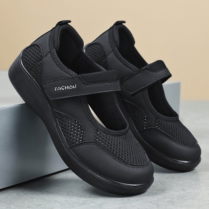 Women'S Shoes Spring New Breathable Casual Shoes Versatile Soft Sole Non-Tiring Velcro Shoes For Middle-Aged And Elderly Mothers - Image 3