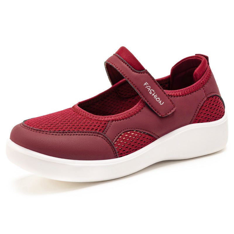 Women'S Shoes Spring New Breathable Casual Shoes Versatile Soft Sole Non-Tiring Velcro Shoes For Middle-Aged And Elderly Mothers - Image 1