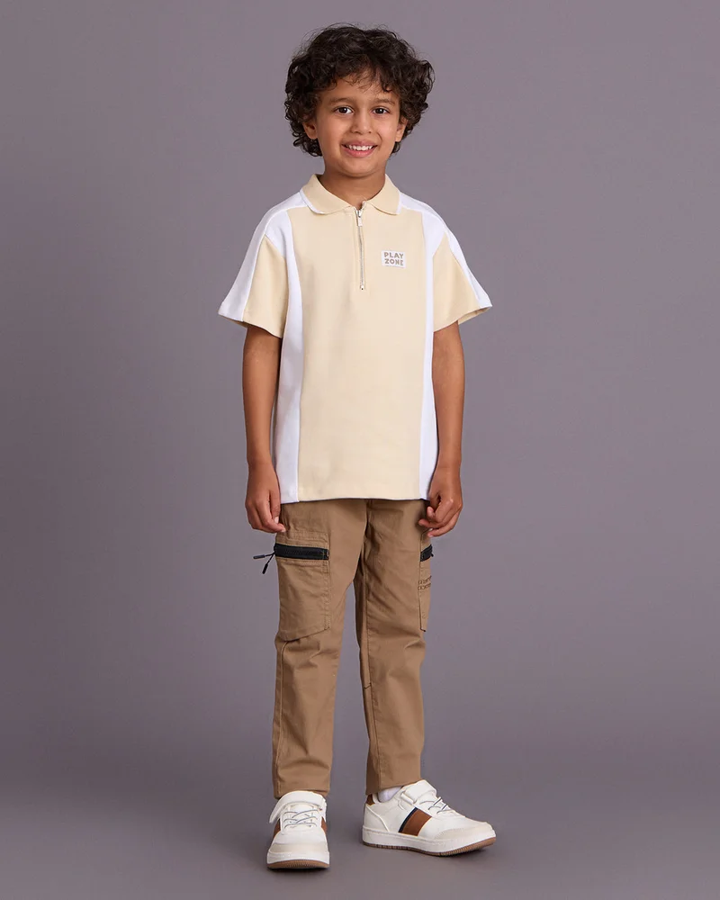 ردتاغ Boys Beige Polo Shirt