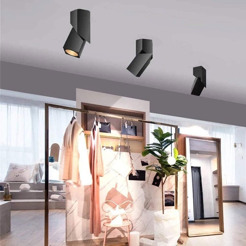 LED Ceiling Spotlight 15W Rotatable Wall Lamp Downlight, Surface Mounted Accent Spot Light Adjustable Lighting Fixtures for Commercial Household (Color : White-6000K) (Black) - Image 3