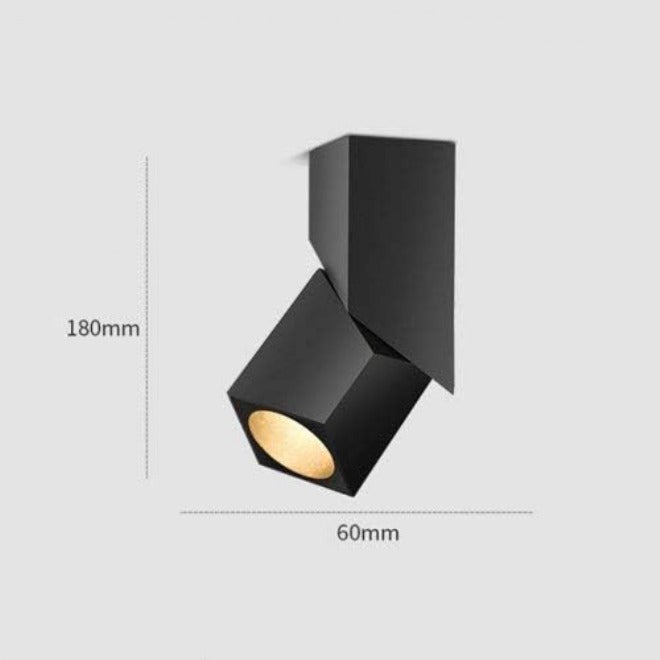 LED Ceiling Spotlight 15W Rotatable Wall Lamp Downlight, Surface Mounted Accent Spot Light Adjustable Lighting Fixtures for Commercial Household (Color : White-6000K) (Black) - Image 5