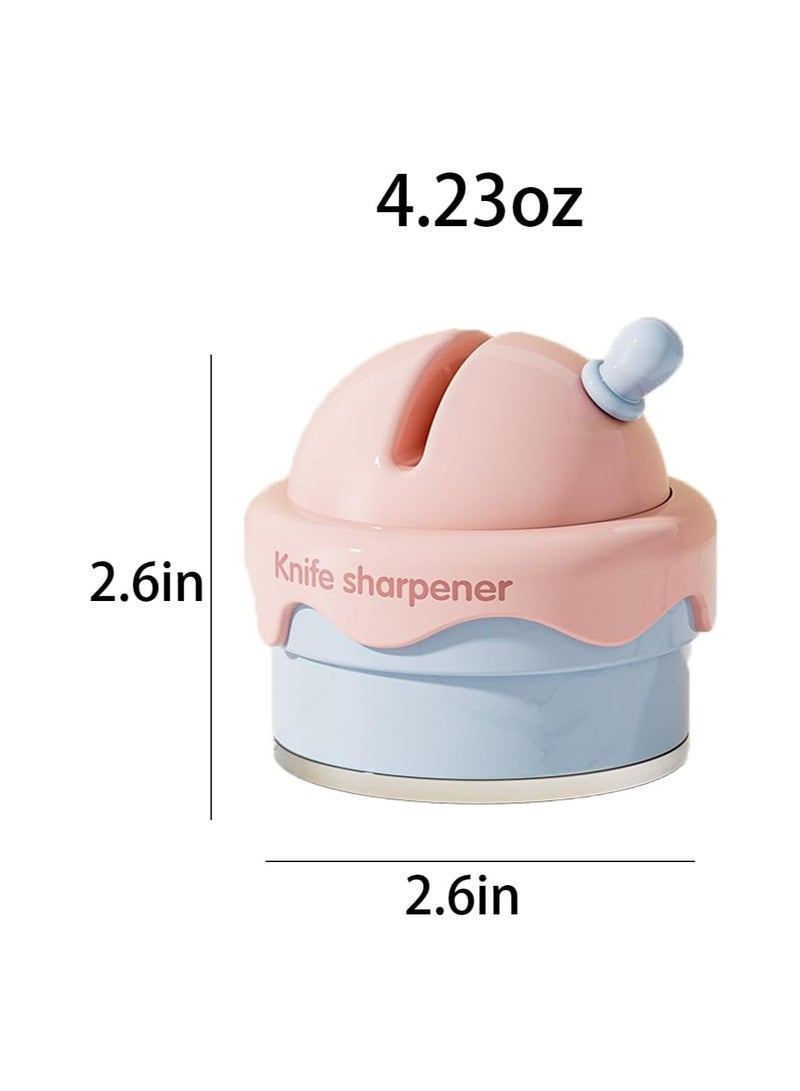 Ice Cream Suction Cup Whetstone, Cute Mini Kitchen Knife Sharpener, Simple Small Knife Sharpener (Brown)  - Image 2