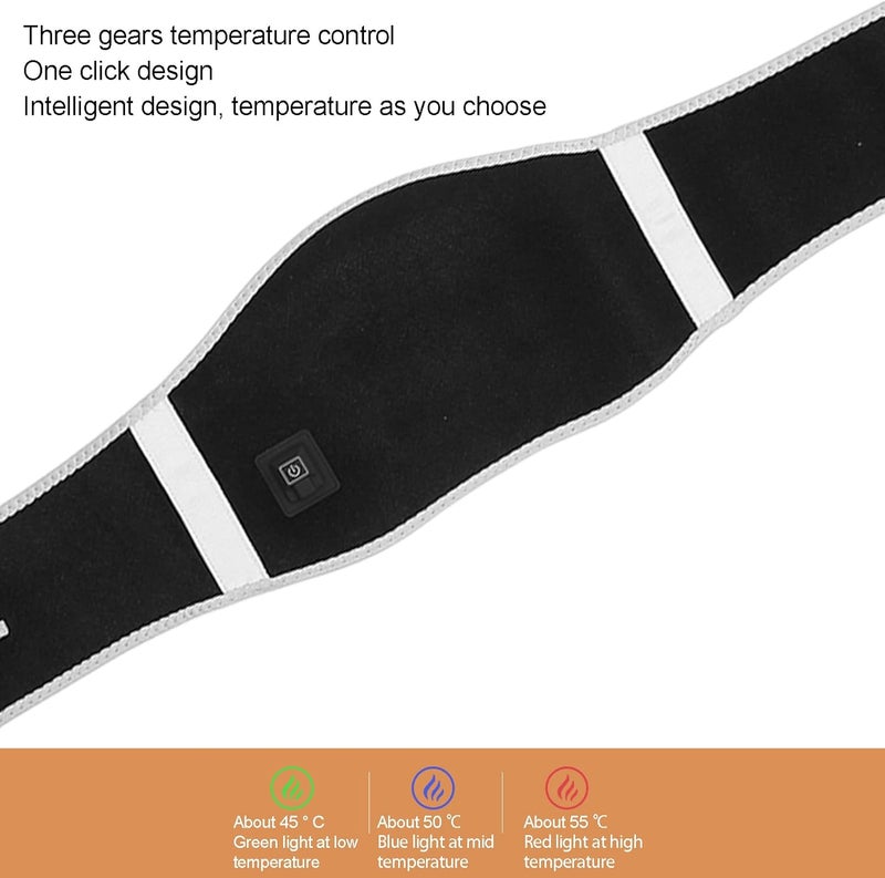 klarako Heating Belt, USB Lower Back Heating Pad Heated Waist Belt Wrap 3 Heat Settings Heated Waist Belt Stomach Massager Abdominal Heated Waist Belt Warming Heat Massager Wrap for Back Waist - Image 5