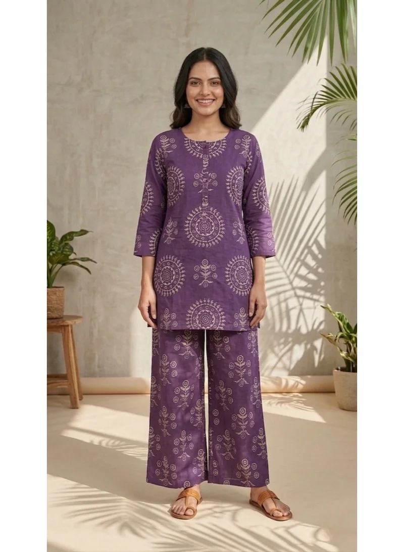 VIOLET COORD SET PURE COTTON