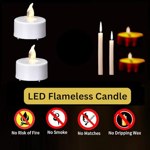 PulGos 12 Pcs LED Tea Light Candles – Flameless & Smokeless Acrylic Decorative Candles for Home Décor, Balcony, Bedroom, Diwali, Christmas, Weddings, Parties & Festive Gifting - Image 2