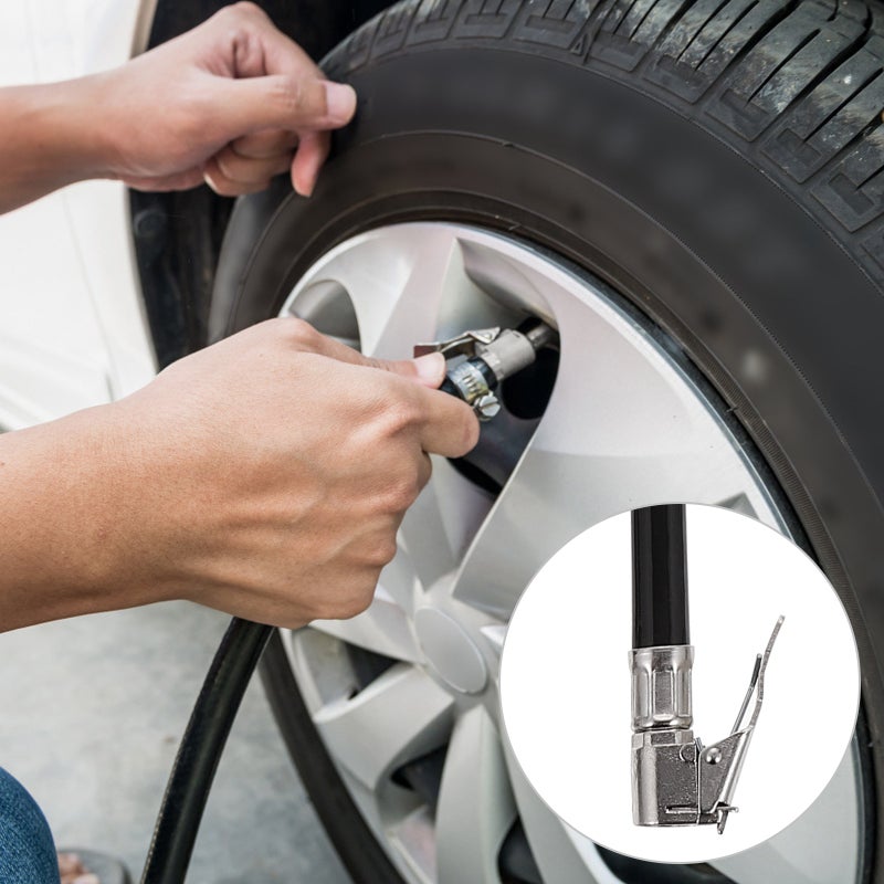 2pcs Motorbike Car Tire Air Inflator Inflatable Pump Extension Hose Tube Adapter - Image 1