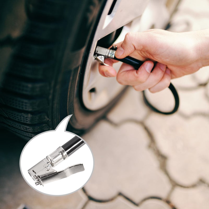 2pcs Motorbike Car Tire Air Inflator Inflatable Pump Extension Hose Tube Adapter - Image 3