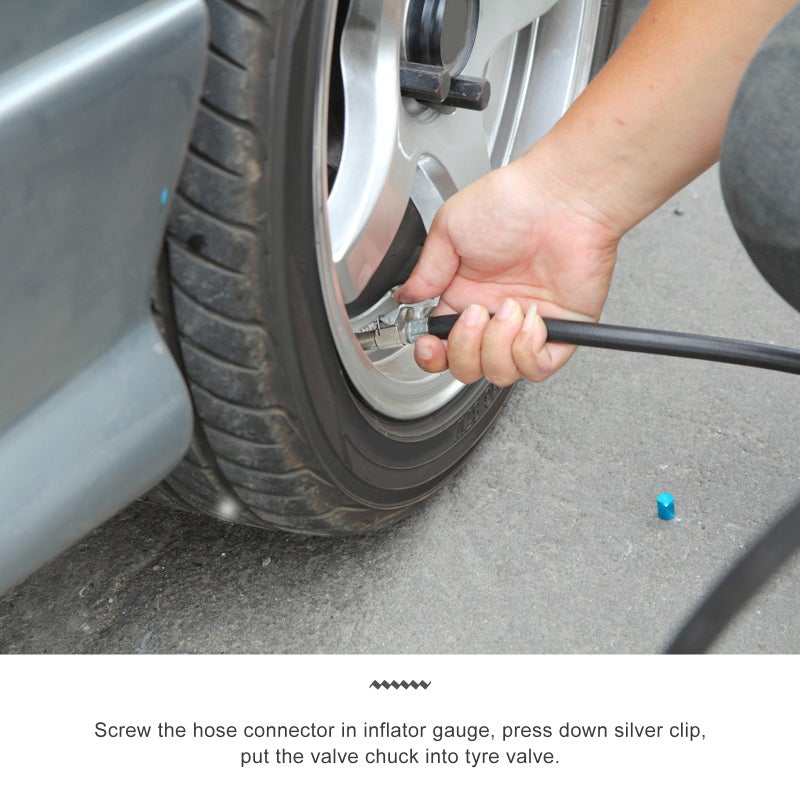 2pcs Motorbike Car Tire Air Inflator Inflatable Pump Extension Hose Tube Adapter - Image 2