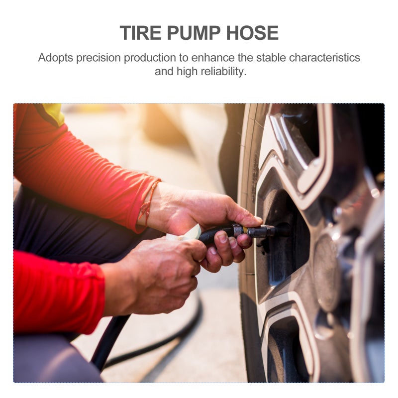 2pcs Motorbike Car Tire Air Inflator Inflatable Pump Extension Hose Tube Adapter - Image 5