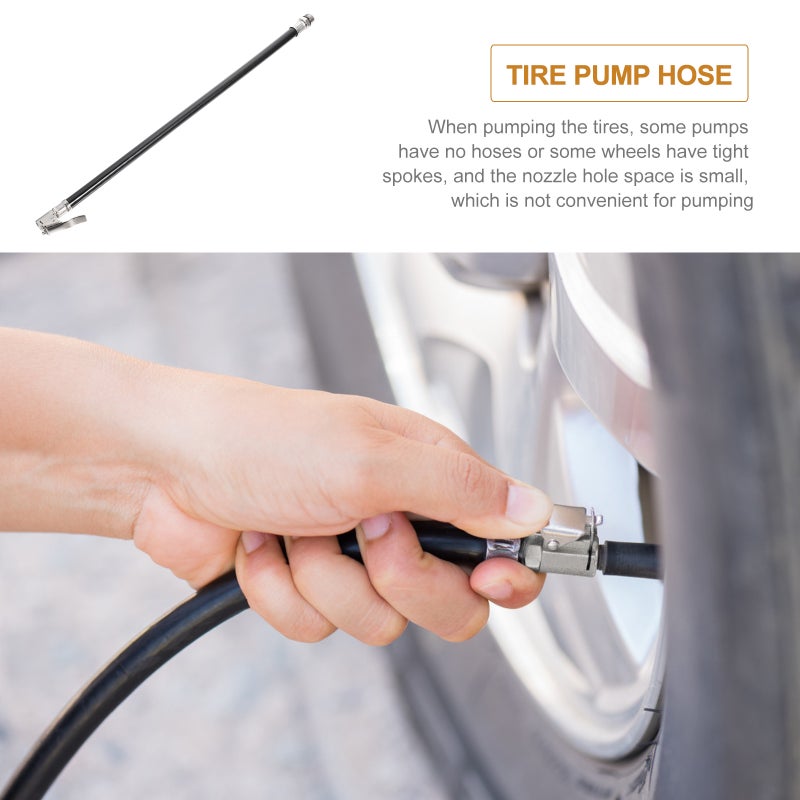 2pcs Motorbike Car Tire Air Inflator Inflatable Pump Extension Hose Tube Adapter - Image 4