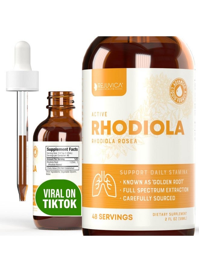 Rejuvica Health Active Rhodiola - Rhodiola Root Extract with Natural Occuring Rosavins, Liquid Delivery for Better Absorption - Supports Energy Levels and Stress Relief  - Image 1