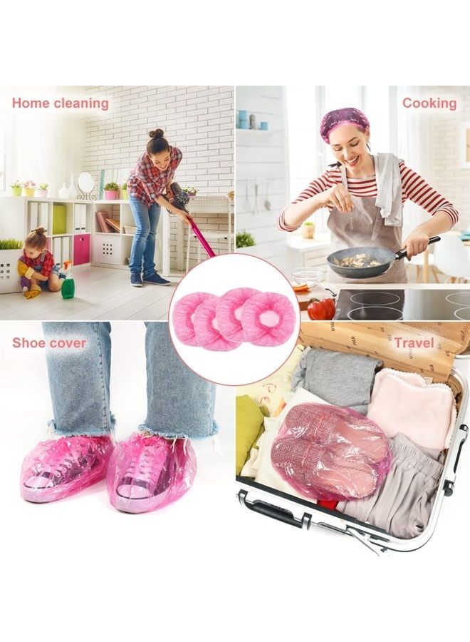 Shintop Disposable Shower Caps for Women,100 Packs Hair Caps Individually Wrapped with Large Elastic Bath Cap for Home, Hotel, Hair Salon and Spa (Pink) - Image 4