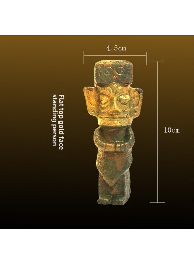 Sanxingdui Bronze Ware Archaeological Excavation Toy Blind Box Museum Cultural Relics Children's Cultural And Creative Big Stand Decoration Gift-Color:On-site Version Of Flat Top Gold Surface + Digging Tool Set  - Image 1