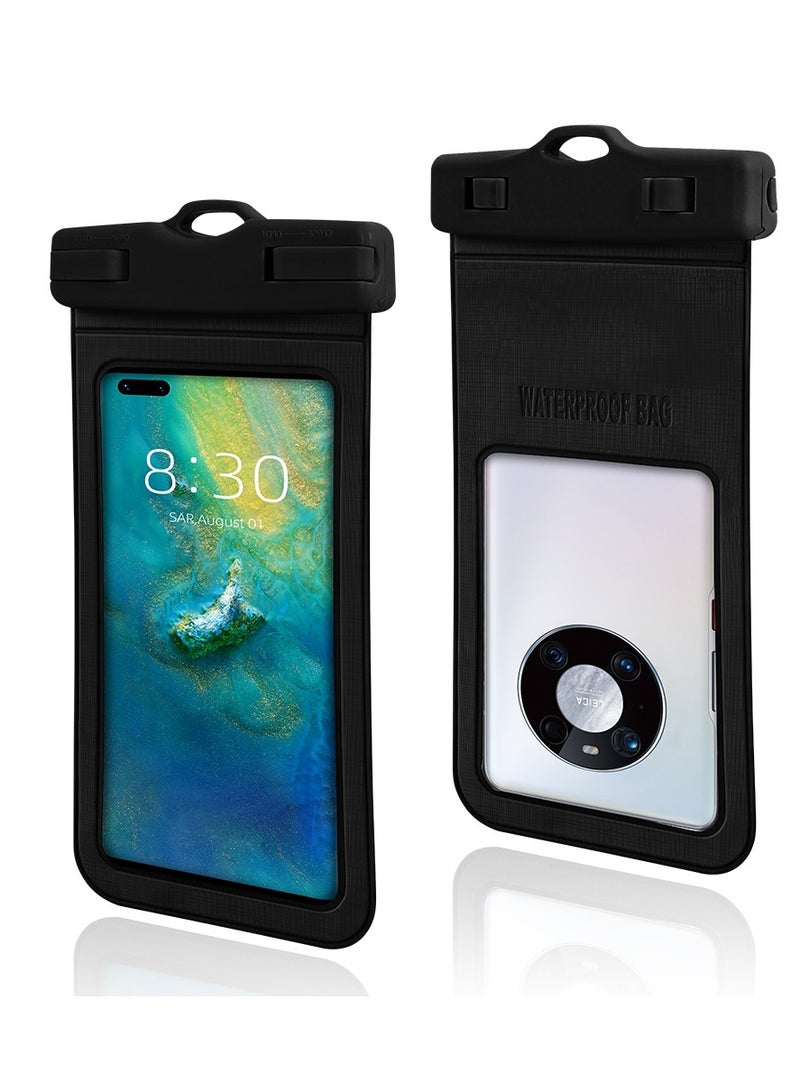 Generic Waterproof Phone Pouch, 1 Pack, Touch Unlock, Rainproof & Waterproof case for Apple iPhone,Samsung,Motorola,OnePlus, up to 7.2 Inches （Black）  - Image 1