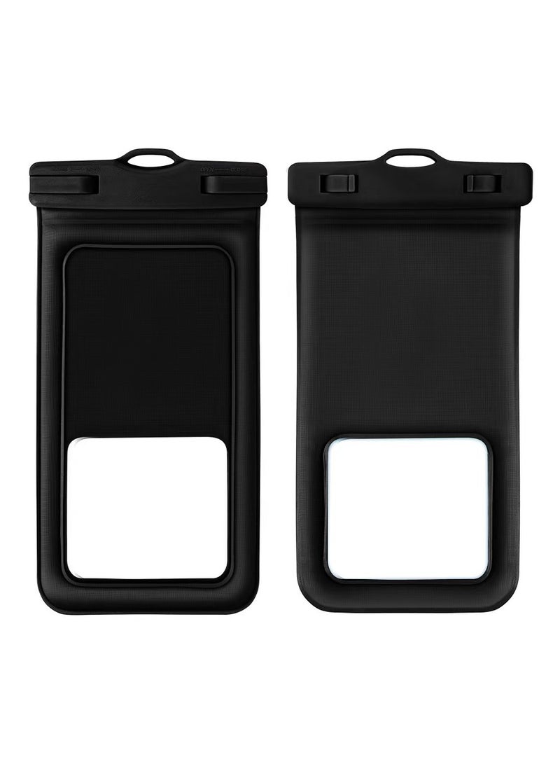 Generic Waterproof Phone Pouch, 1 Pack, Touch Unlock, Rainproof & Waterproof case for Apple iPhone,Samsung,Motorola,OnePlus, up to 7.2 Inches （Black）  - Image 2