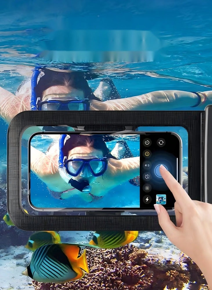 Generic Waterproof Phone Pouch, 1 Pack, Touch Unlock, Rainproof & Waterproof case for Apple iPhone,Samsung,Motorola,OnePlus, up to 7.2 Inches （Black）  - Image 3