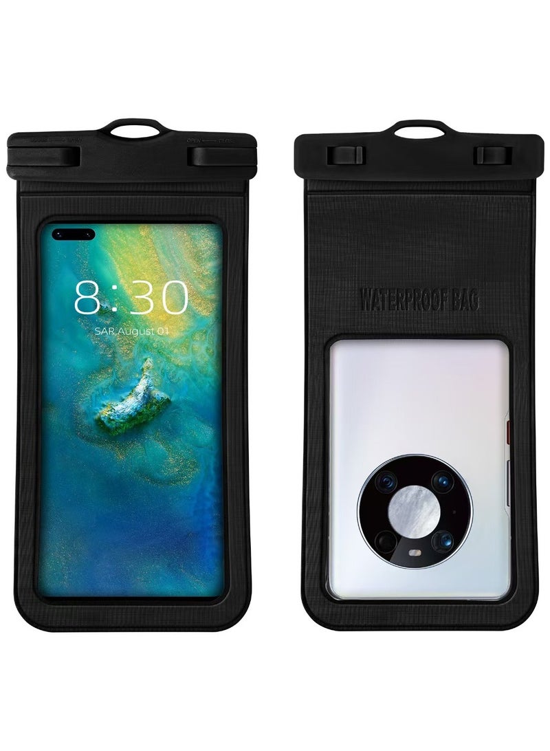 Generic Waterproof Phone Pouch, 1 Pack, Touch Unlock, Rainproof & Waterproof case for Apple iPhone,Samsung,Motorola,OnePlus, up to 7.2 Inches （Black）  - Image 4