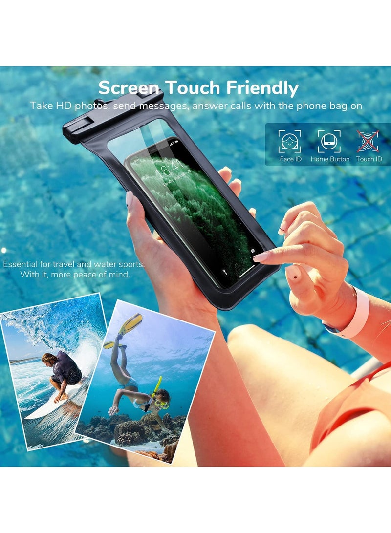 Generic Waterproof Phone Pouch, 1 Pack, Touch Unlock, Rainproof & Waterproof case for Apple iPhone,Samsung,Motorola,OnePlus, up to 7.2 Inches （Black）  - Image 5