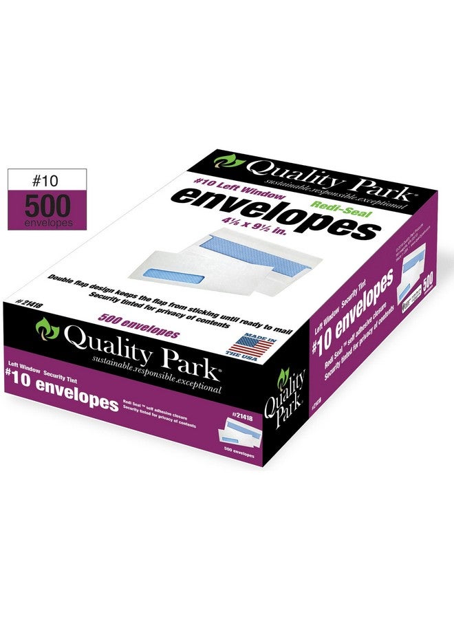 كوالتي بارك 10 أظرف ملونة آمنة للنافذة اليسرى مع إغلاق ذاتي للمراسلات التجارية القياسية بوزن 24 رطل. نسج أبيض 41/8 × 91/2 500 لكل صندوق (21418) - Image 5