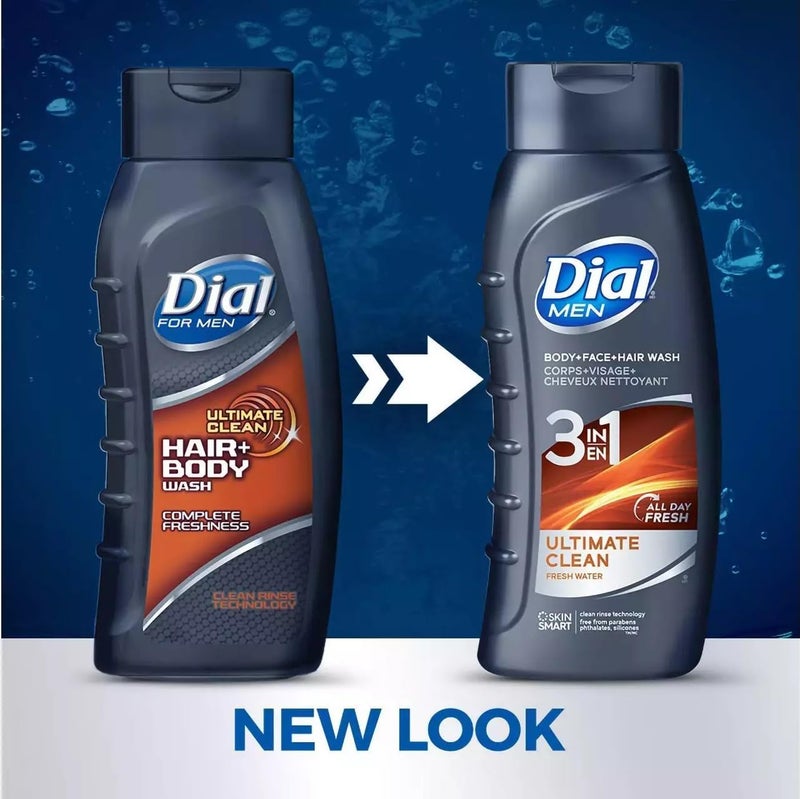 Dial Men Ultimate Clean Hair Body Wash, 16 Ounce, 3 Pack - Image 3