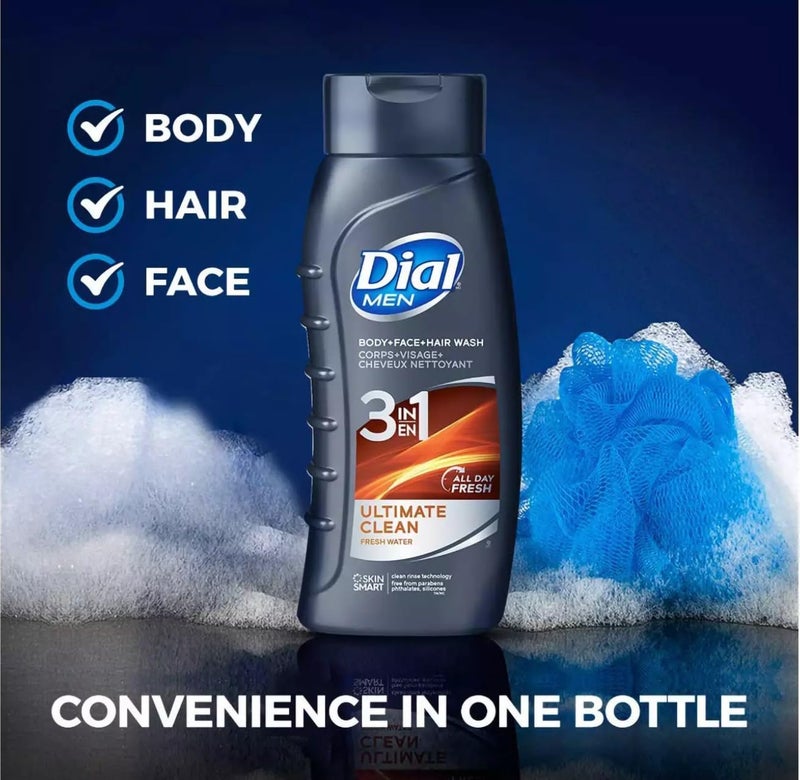 Dial Men Ultimate Clean Hair Body Wash, 16 Ounce, 3 Pack - Image 4