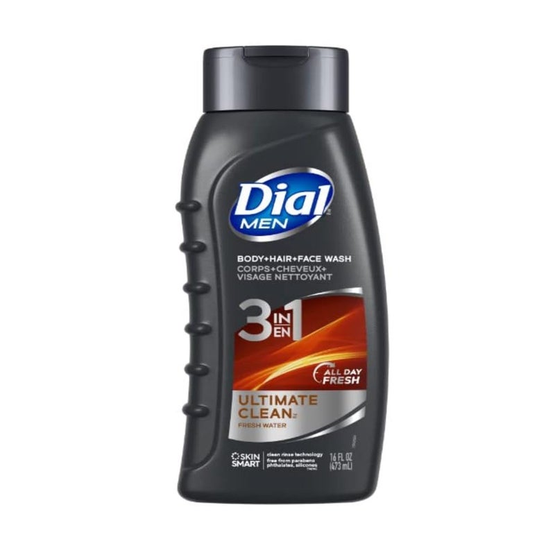 Dial Men Ultimate Clean Hair Body Wash, 16 Ounce, 3 Pack - Image 1