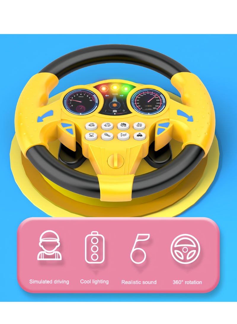 Lee Yon Steering Wheel Simulator Musical Toy, Yellow - Image 2