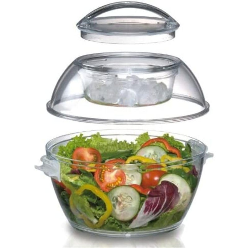 Prodyne Acrylic Iced Up Salad To Go Bowl 55 Qt