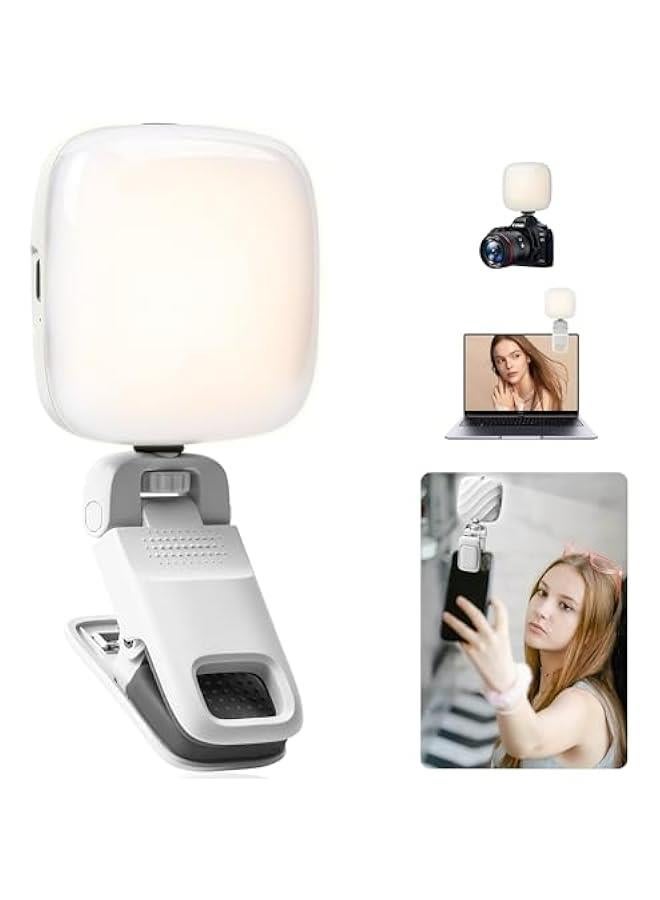 Portable 49 LED Selfie Light with Adjustable 3 Light Modes for iPhone, Camera, Laptop, iPad, Video Conference, TikTok, Makeup - Clip on Video Light Panel, 200mAh Battery, 0-360° Color Adjustment - D  - Image 1