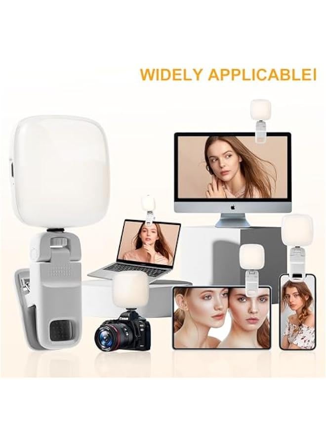 Portable 49 LED Selfie Light with Adjustable 3 Light Modes for iPhone, Camera, Laptop, iPad, Video Conference, TikTok, Makeup - Clip on Video Light Panel, 200mAh Battery, 0-360° Color Adjustment - D  - Image 2