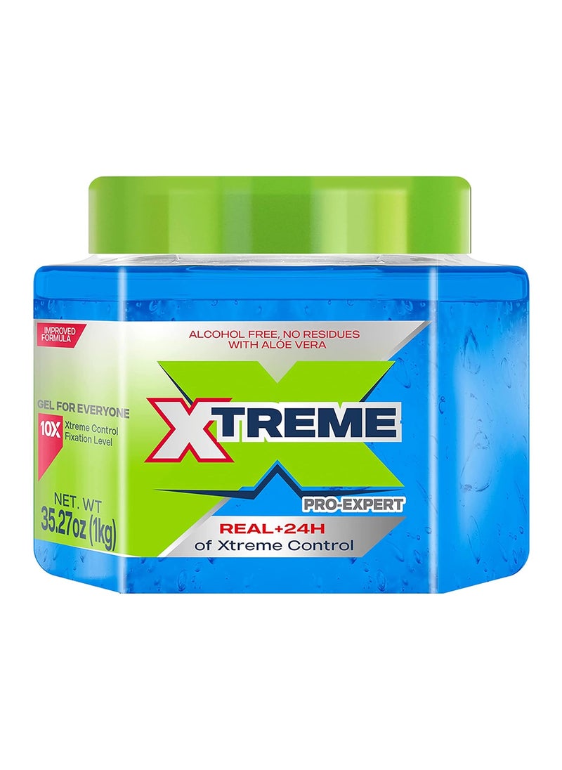 XTREME Xtreme ProExpert Blue Styling Hair Gel 24Hours Xtreme Control With Aloe Vera 3527 oz Jar Pack of 6 