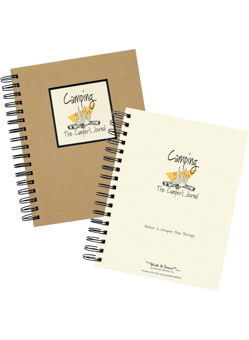 Write It Down series by Journals Unlimited, Guided Journal, Camping, The Camper's Journal, Full-size 7.5"x 9", Kraft Hard Cover, Made in USA - Image 2