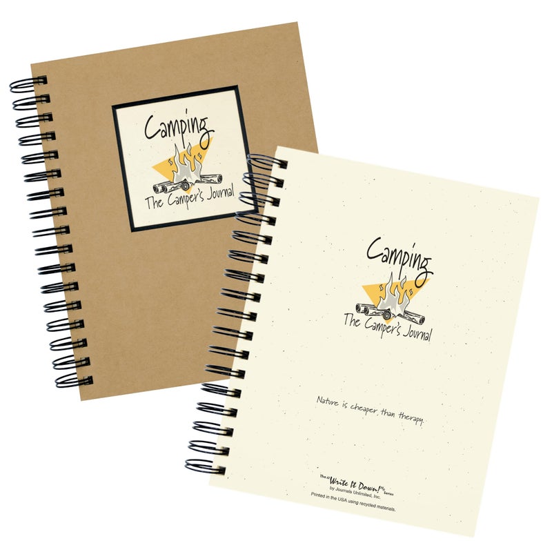 Write it Down series by Journals Unlimited, Guided Journal, Camping, The Camper's Journal, Full-size 7.5"x 9", Kraft Hard Cover, Made in USA - Image 2