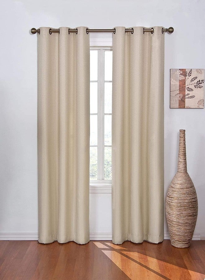 إكليبس ستائر إكليبس ماديسون المعتمة ذات الملمس الصلب لغرفة النوم أو غرفة المعيشة، لوحة واحدة، 42 بوصة × 84 بوصة، لون كاكي فاتح - Image 1