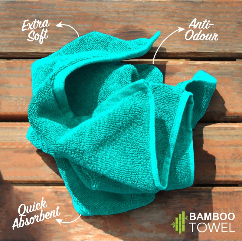 HEELIUM Bamboo Bath Towel | Ultra Absorbent | 3X Softer Than Cotton Towels | 140 x 70 cm - 600 GSM | Pack of 1 - Teal - Image 4
