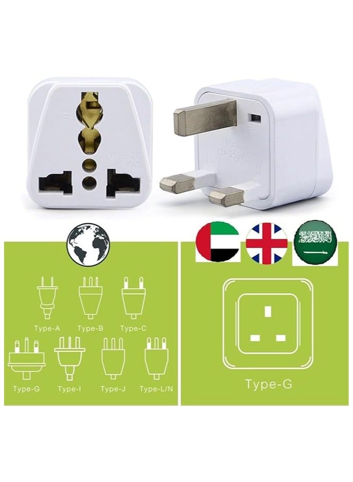 CANTEL Pack of 3 Travel Power Plug Adapter White UK Universal Plug Adapter EU to UK Plug Adapter 10AMP - Image 4