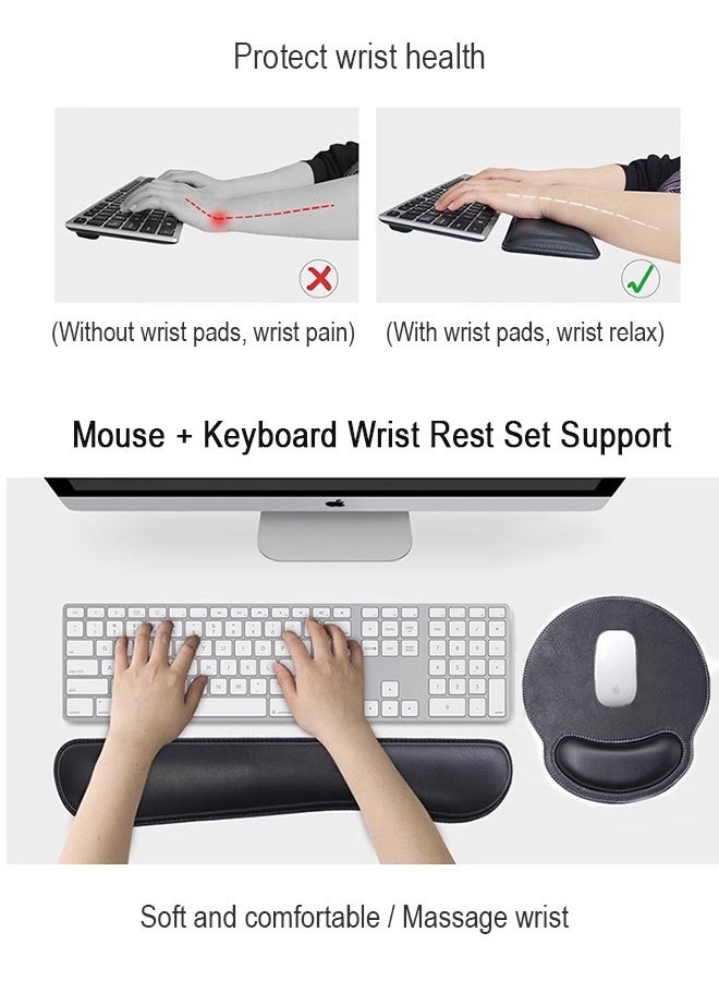 وسادة لوحة مفاتيح ألعاب من جلد PU الفاخر، وسادة دعم المعصم المضادة للانزلاق، تخفف آلام الكتابة، مثالية للمكتب، وللألعاب، وللحاسوب - Image 3