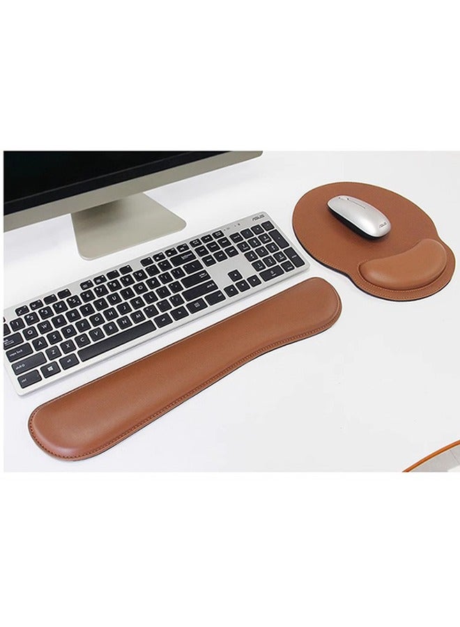 وسادة لوحة مفاتيح ألعاب من جلد PU الفاخر، وسادة دعم المعصم المضادة للانزلاق، تخفف آلام الكتابة، مثالية للمكتب، وللألعاب، وللحاسوب - Image 2