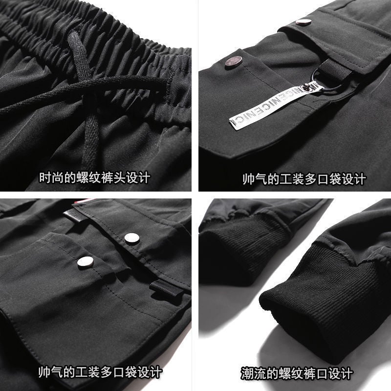 2020 Plus Velvet Padded 13 Teenagers 14 Handsome 15 Boys 16 Years Old Early No Belt Trousers Overalls - Image 5
