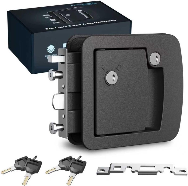 CAMJOKE Motor Home Door LockClass C Mechanical RV Door Lock ReplacementRV Camper Door LocksLatch with 4 Keys fits Most Campers with 425 x 450 x 12515 Lock Hole4 Key 1 Mechanical Lock - Image 3