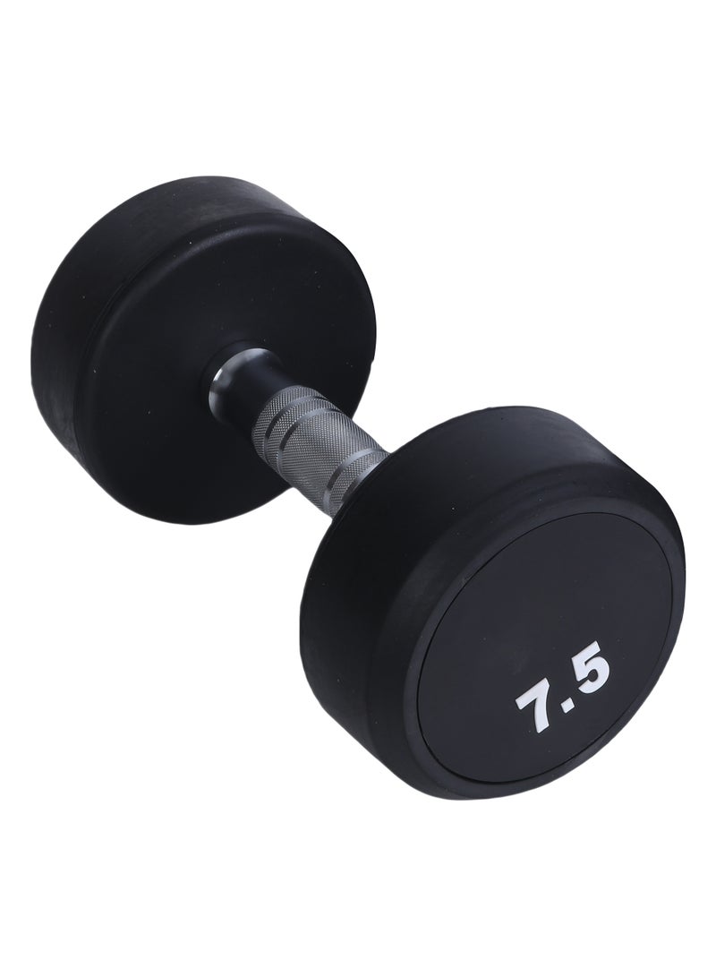 ENDLESS  7.5 Kg (16.5 Lb) Fixed Rubber Coated Bouncy Dumbbell | Black | Material: Iron And Rubber | Perfect For Bodybuilding, Fitness, Weight Lifting And Training At Home Or Gym | For Men And Women - Image 1