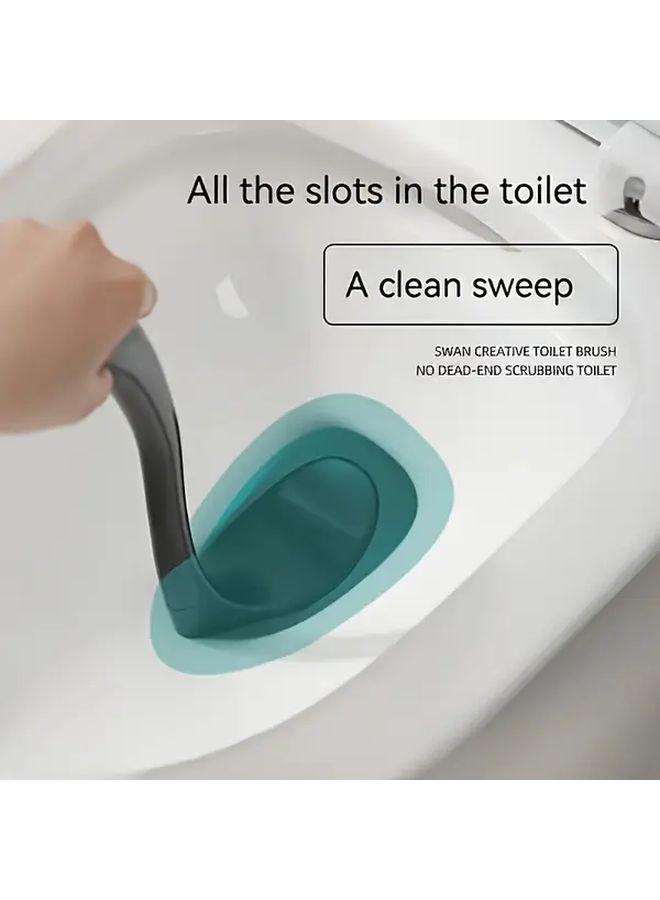 White Swan Toilet Brush with Stand 360 Degree Angled Bristles Cleaning Set - Image 5
