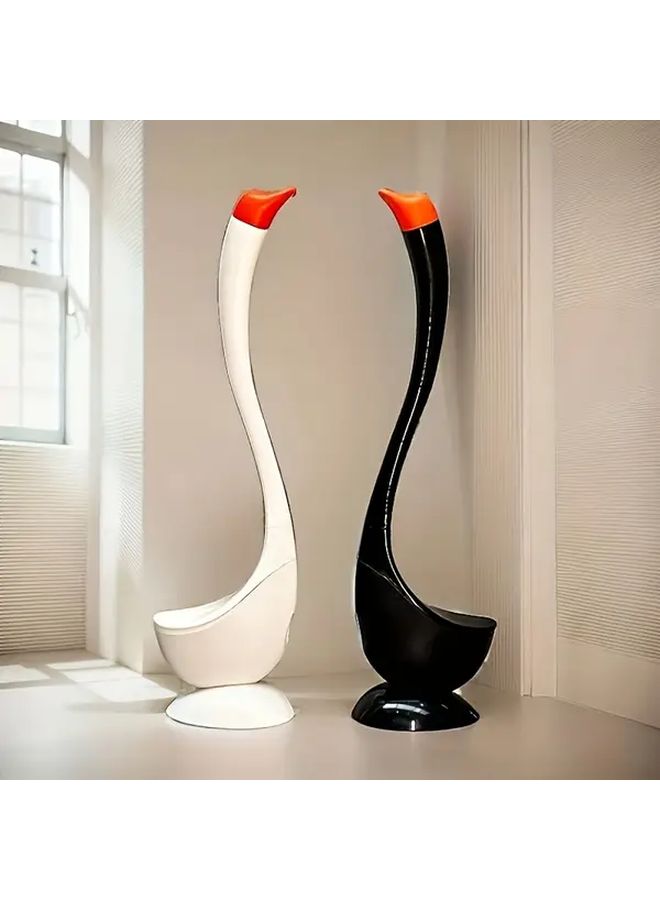 White Swan Toilet Brush with Stand 360 Degree Angled Bristles Cleaning Set - Image 2