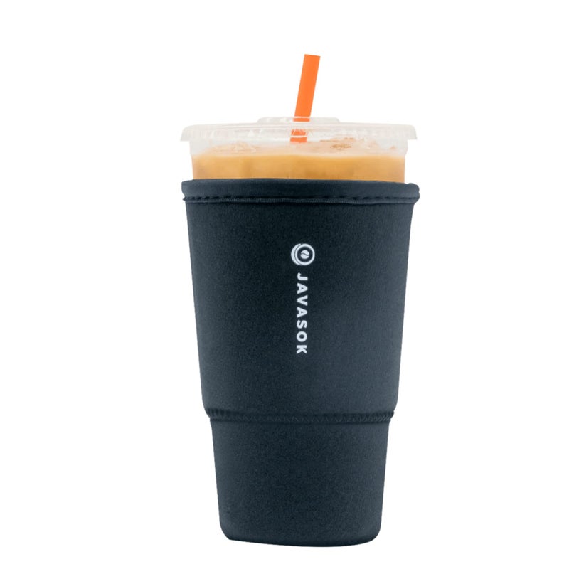 Sok It JavaSok Iced Coffee  Cold Soda Insulated Neoprene Cup Sleeve Black Large 3032oz