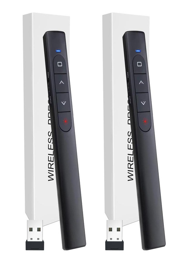 UBUYONE (2 Units) Wireless Presenter Remote, Presentation Clicker with Hyperlink & Volume Remote Control PowerPoint Office Presentation Clicker for Keynote/PPT/Mac/PC/Laptop - Image 1