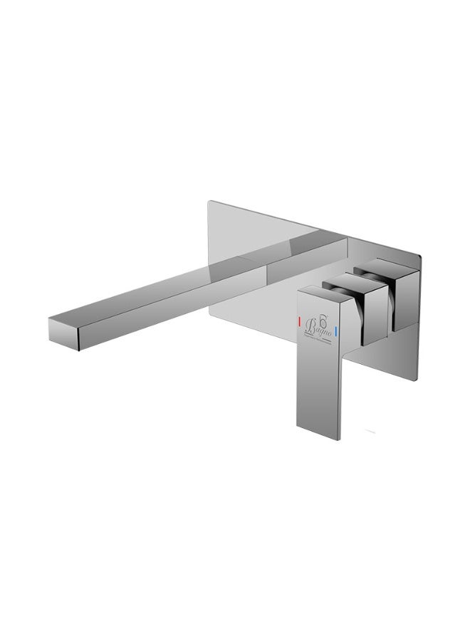 B BAGNO Concealed Basin Mixer 9061-2CR, Wall-Mounted Brass Bathroom Faucet with Single Lever, Chrome Finish, Modern Space-Saving Tap for Washbasins - Image 1