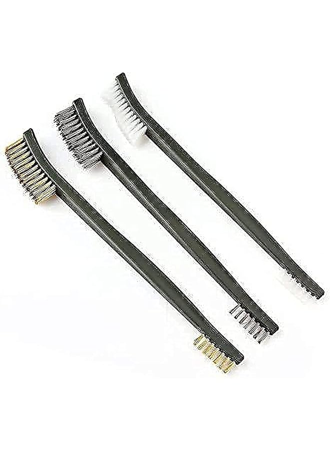 promass Mini Wire Brush Set, Rust Paint Metal Cleaner, Welding Slag and Rust - 3 Pieces