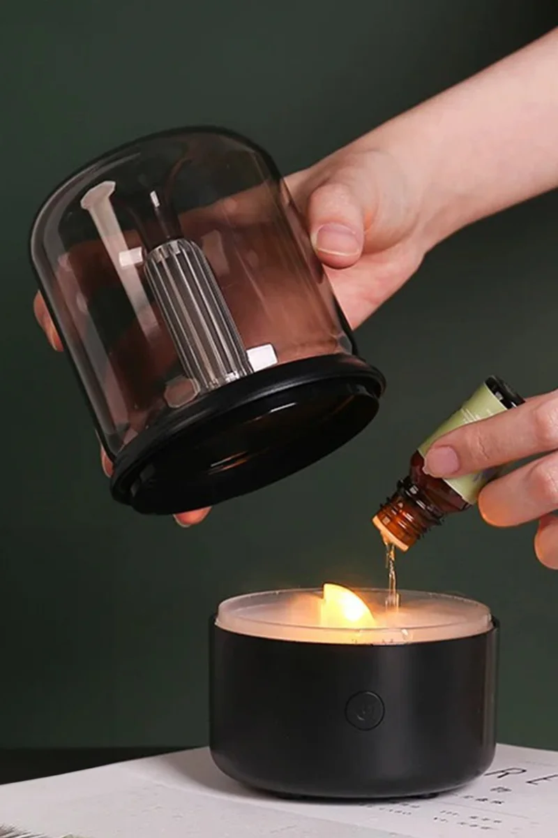 موبي Cylinder Model LED Air Humidifier Decorative Steam Fragrance Sprayer Steam Machine Humidifier