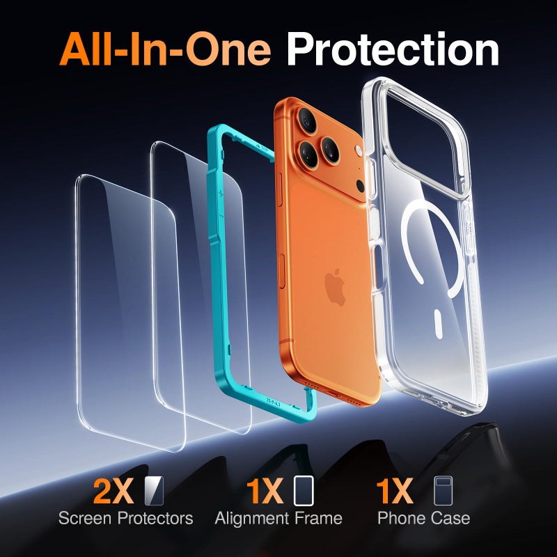 SMARTDEVIL Magnetic MagSafe Case for iPhone 17 Pro Max, Strong Magnetic Clear Shockproof Cover with 2 Screen Protectors, Ultra-Slim Anti-Yellowing Phone Case-White - Image 3